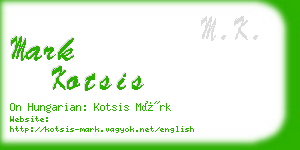 mark kotsis business card